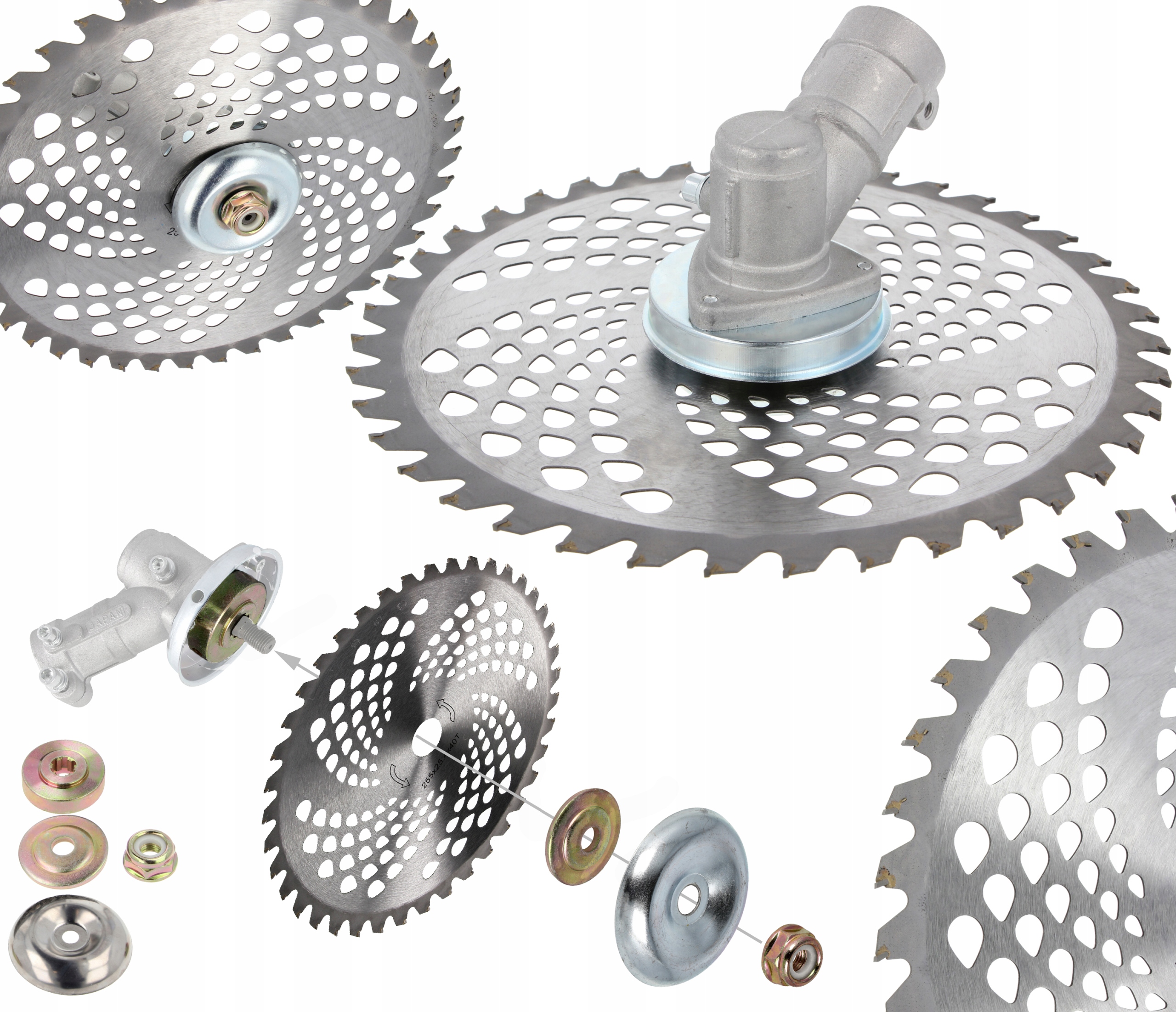 Tarcza tnąca do kosy spalinowej podkaszarki kosiarki z widią + mocowanie