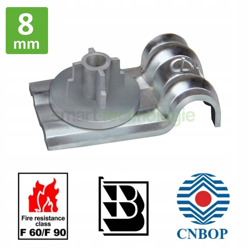 Uchwyt stalowy pojedynczy PFT 8mm do kabli CNBOP