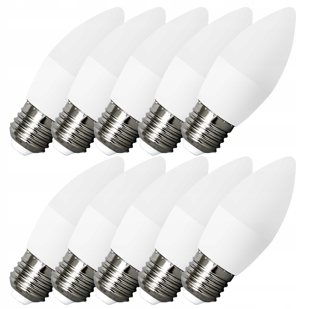 

10 x Żarówka Led E27 4W=35W C37 Świeca B.ciepła