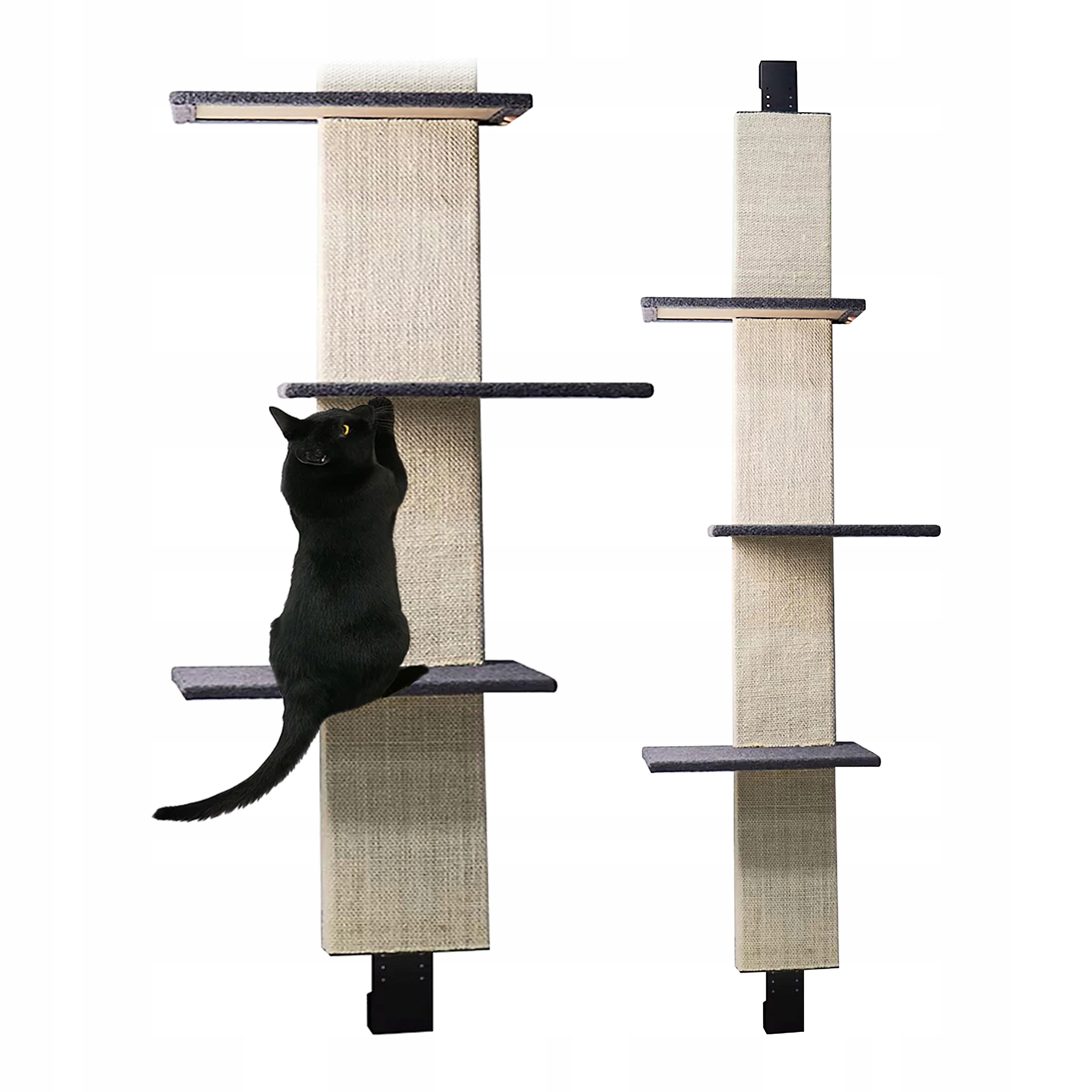 Levně Škrabadlo pro kočky, velký vysoký pelíšek zavěšený na sisalových dveřích, 180 cm