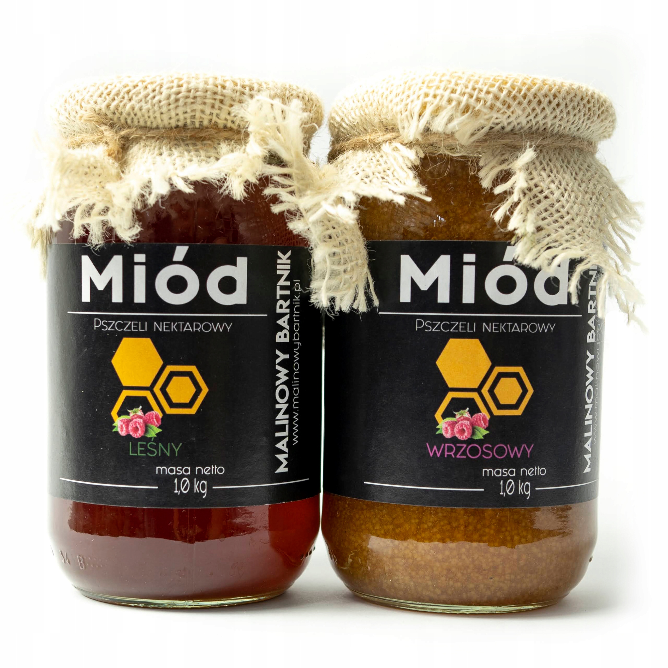 Zestaw Najlepszych Miodów 2 kg Leśny Spadziowy i Wrzos Zbiory 2025