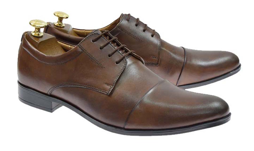 Buty Pantofle Wizytowe 632 Brąz 41