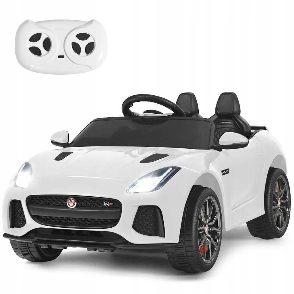Samochód Elektryczny Biały Dla Dzieci Jaguar F-type Svr Biały