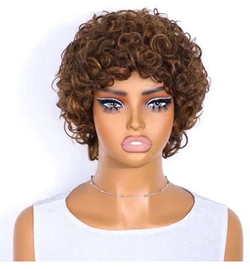 Dámská paruka Salaibs Afro, Brazilské Kudrnaté kadeře Afro Bronz 4/30#