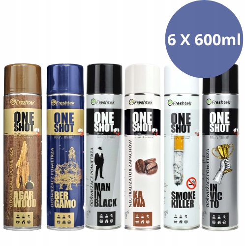 Levně Sada osvěžovačů OneShot Freshtek 6 x 600 ml Vůně pro muže