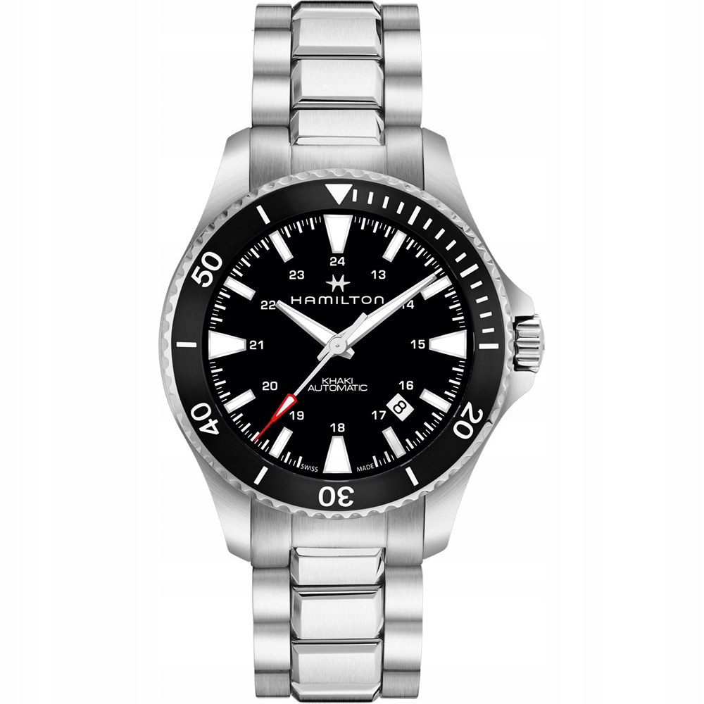 Zegarek męski Hamilton H82335131 Khaki Navy Scuba srebrny na bransolecie