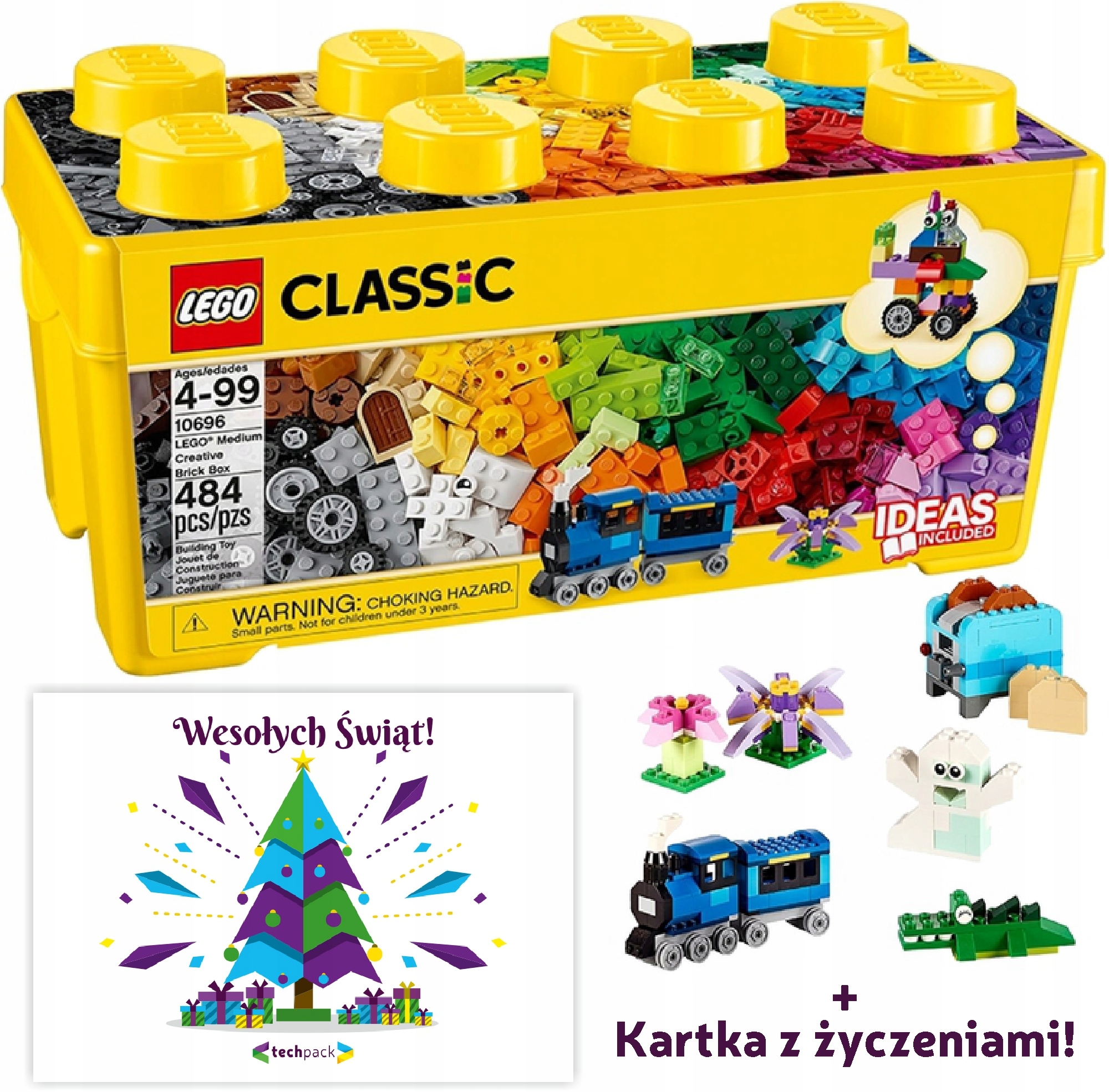 Lego Classic Kreativní Stavebnice 10696 484 dílků Přáníček S vánočním stromečkem