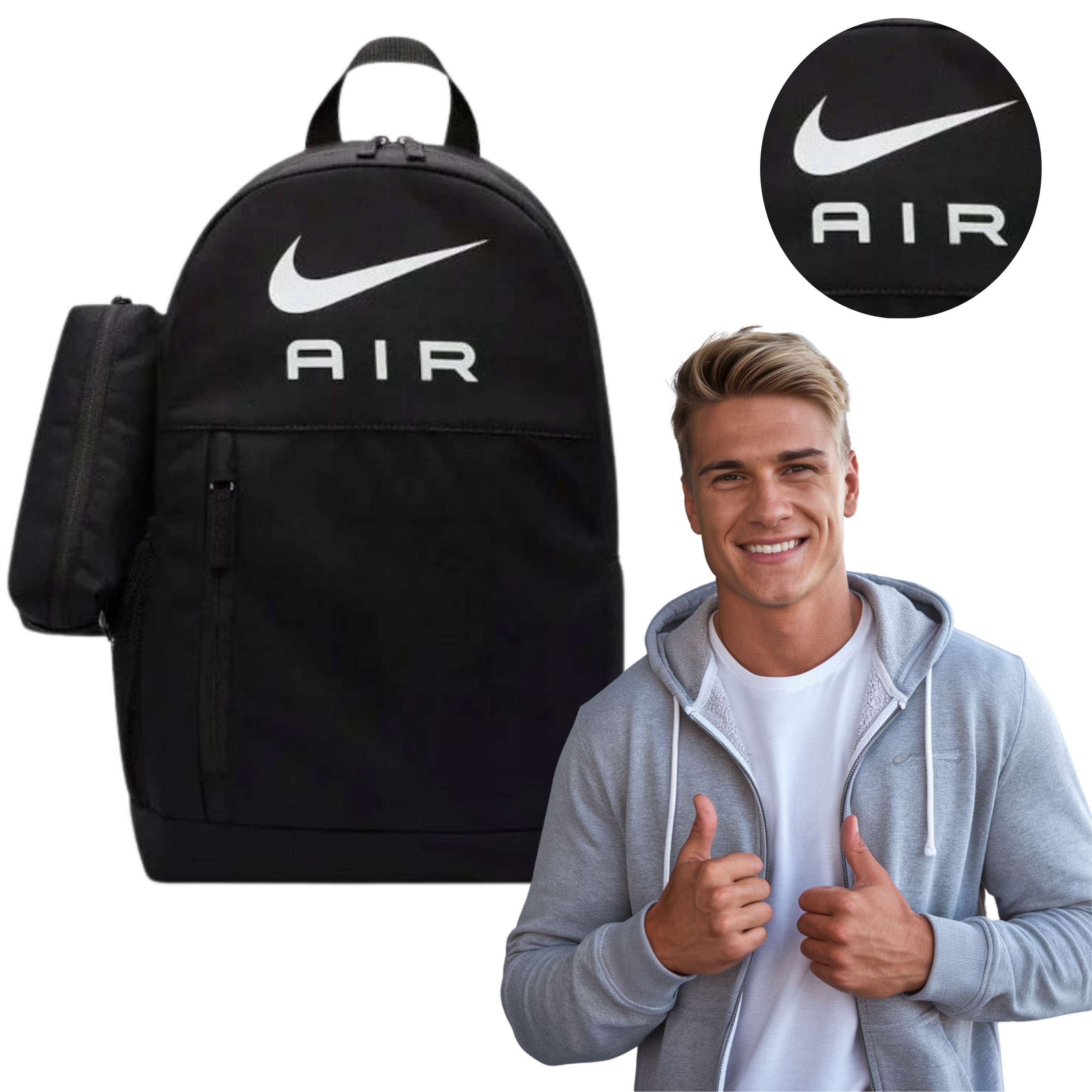 Černý sportovní Školní batoh s penálem Nike Air Elemental DR6089-010