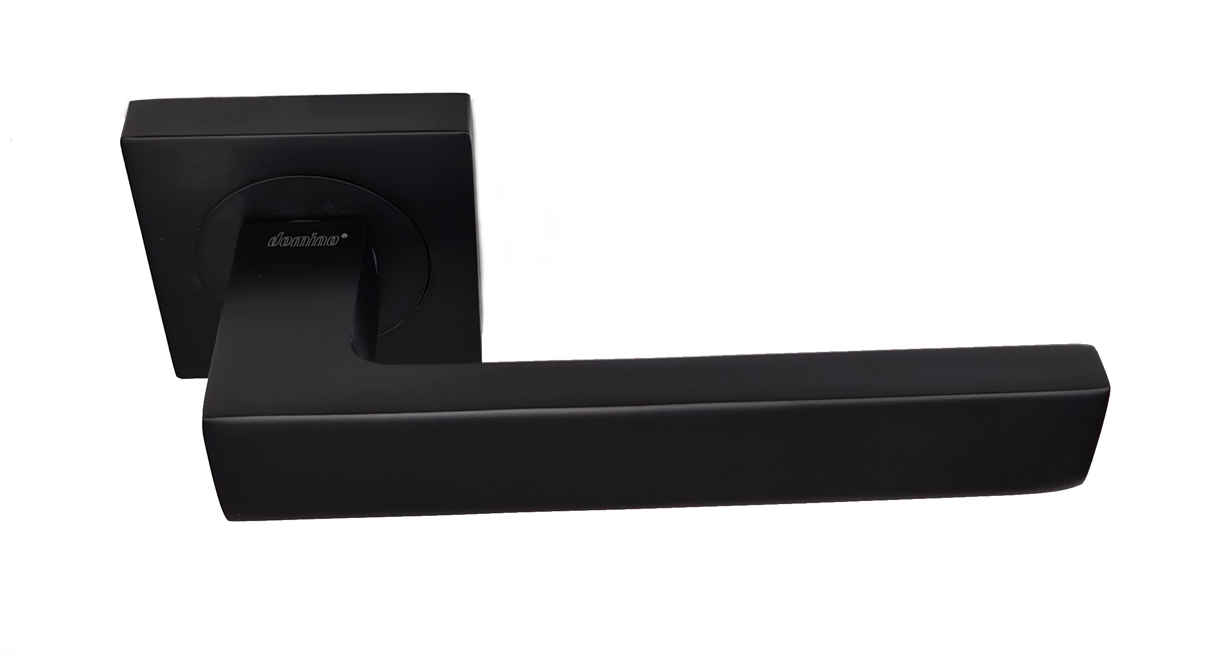 KLAMKA DRZWIOWA QUBIK CZARNA SZYLD KWADRATOWY Marka Domino