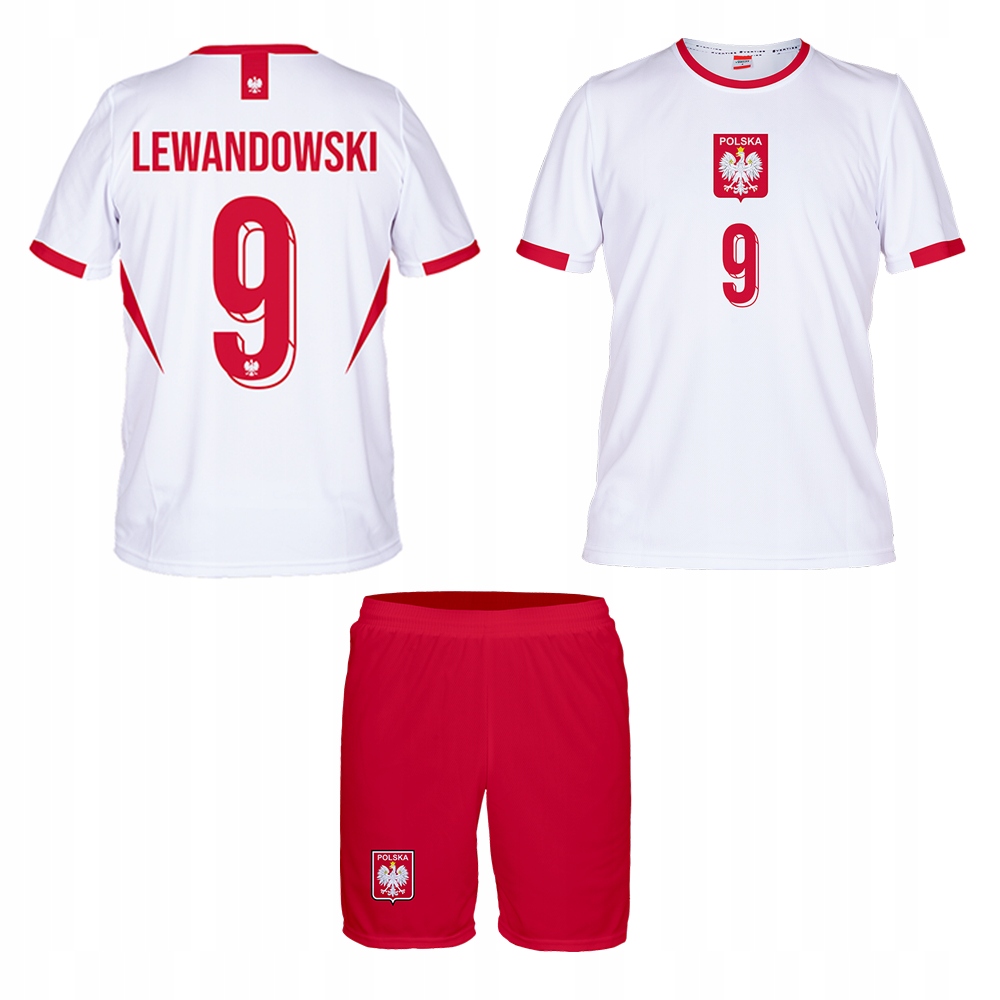 Lewandowski Polska komplet koszulka spodenki rozmiar 122