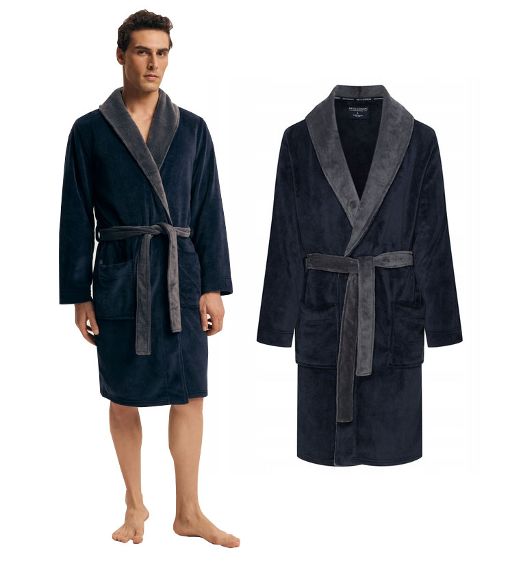 Henderson Pánský Teplý Župan Modrý Nocturn XL