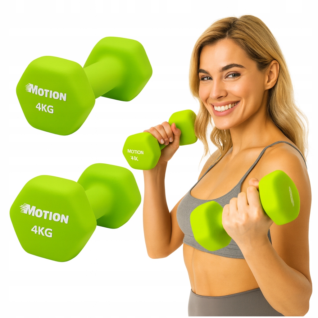 Zestaw 2x4kg hantle hantelki ciężarki do ćwiczeń neoprenowe Wytrzymałe Pro