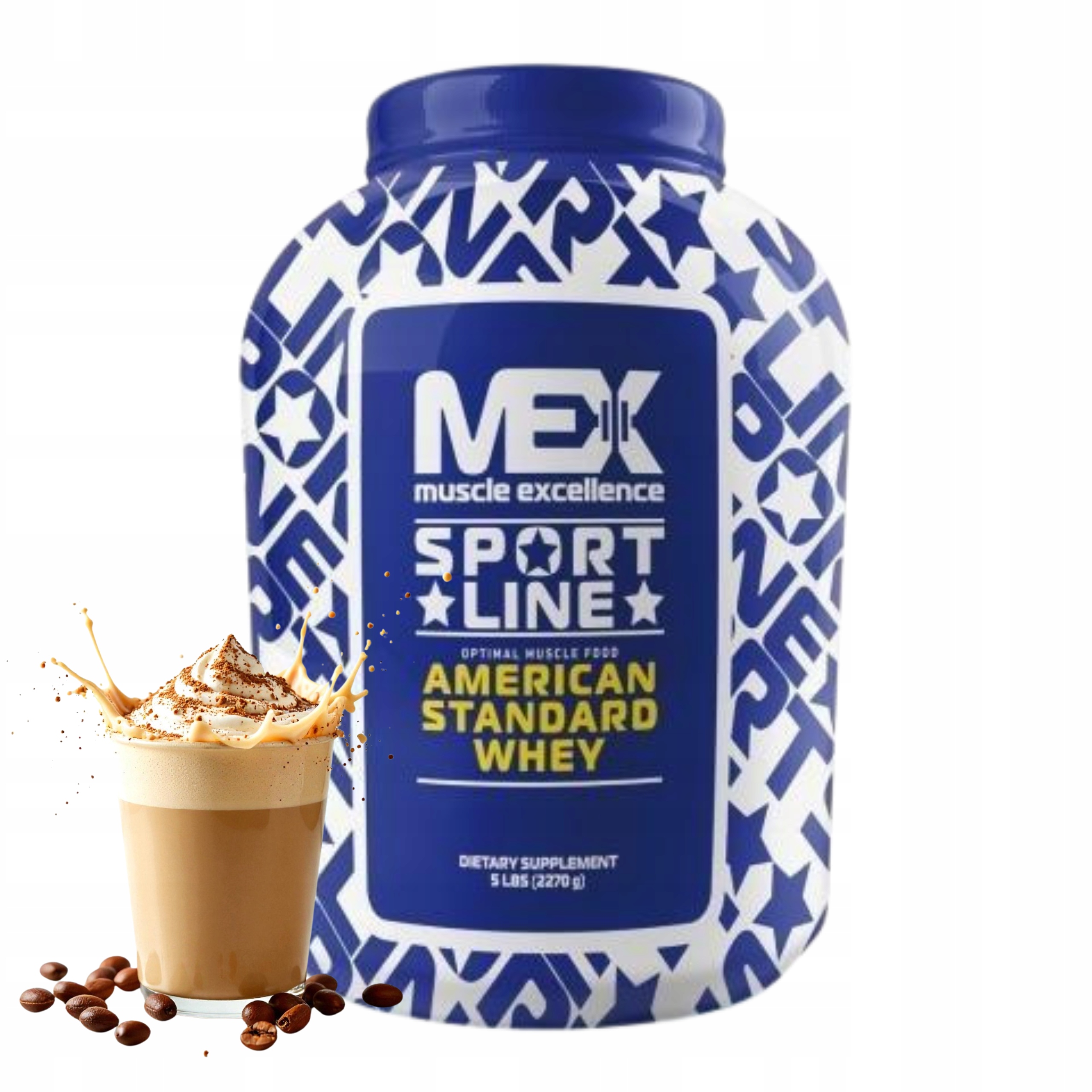 Gainer Protein Whey Koncentrát Izolát 2270g Premium Masa Mex Cappuccino