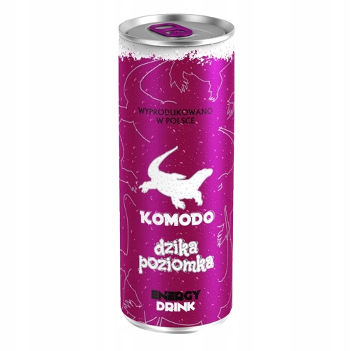 ENERGY DRINK KOMODO DZIKA POZIOMKA PUSZKA 250 ML Marka Komodo