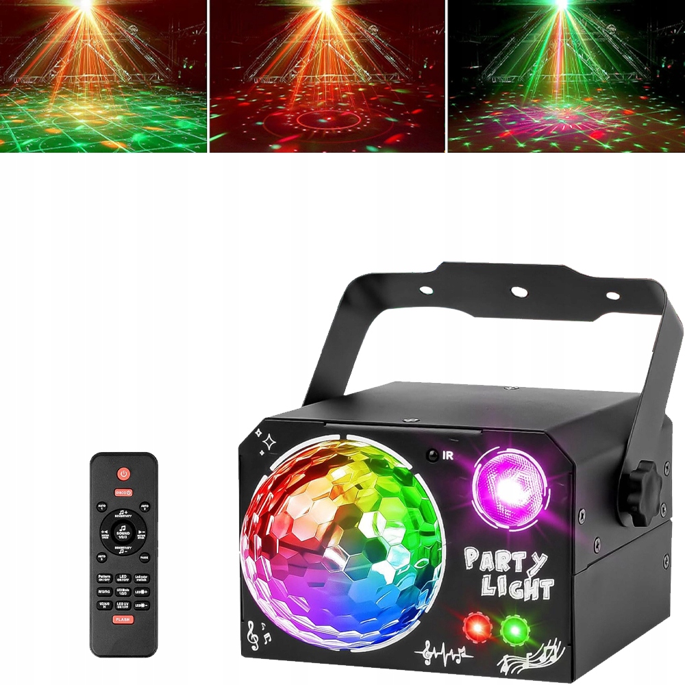 Led Světelný Efekt Disco Osvětlení Na Párty Laserová Koule Rgb Dálkové Ovládání