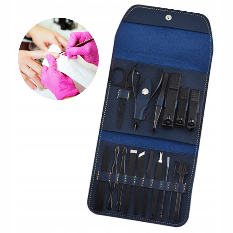 

Zestaw Manicure Cążki Nożyczki Paznokci 16 el Etui