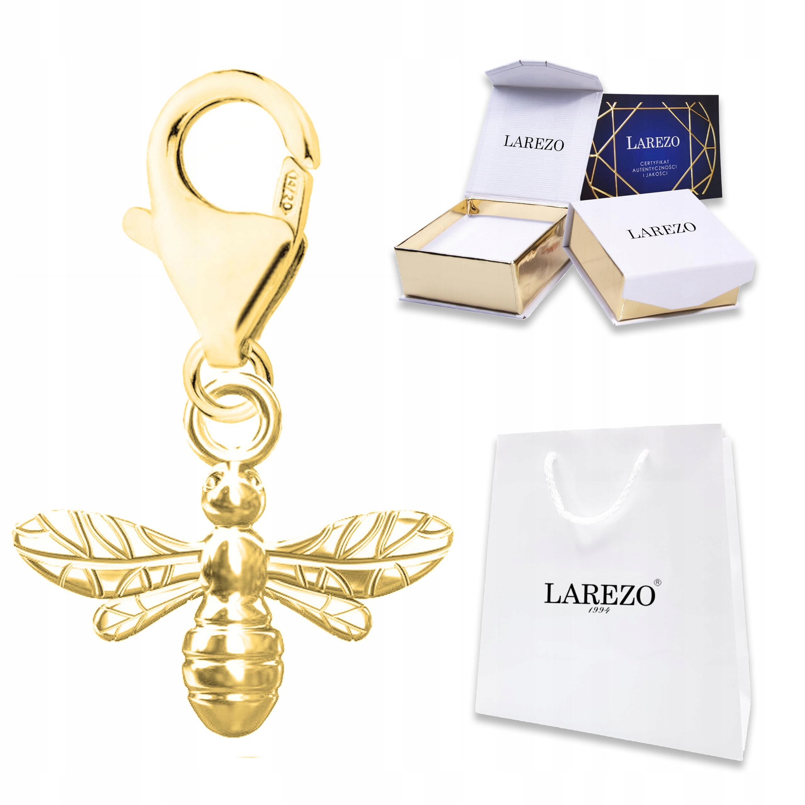 Zlatý závěsný přívěsek s včelkou Hmyz Dary přírody Stříbro 925