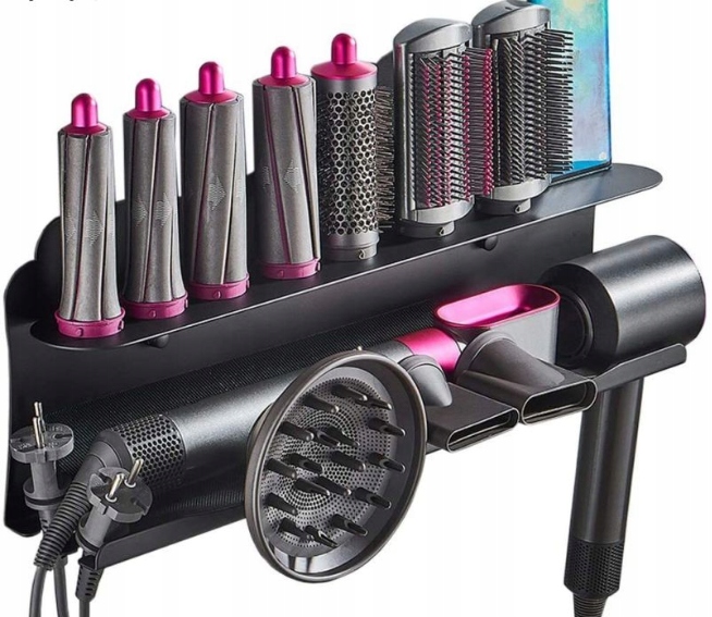 Nástěnný držák na vlasové doplňky, organizér, stojan Dyson