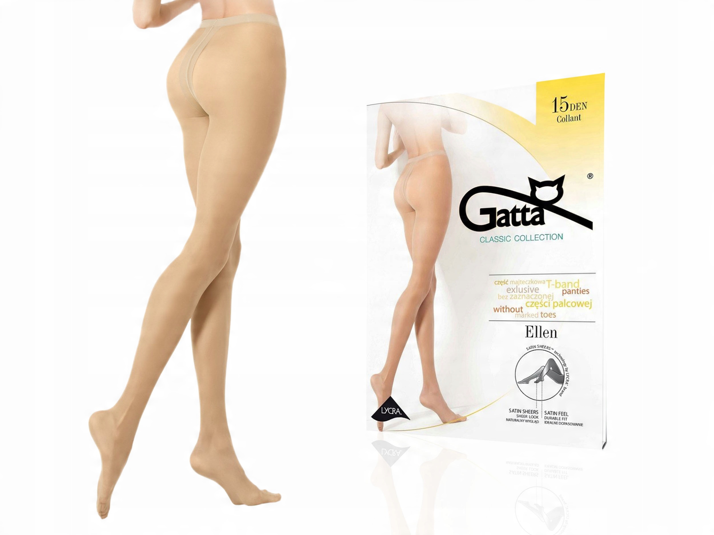 

Gatta Ellen rajstopy matowe 15den lycra golden 3-M