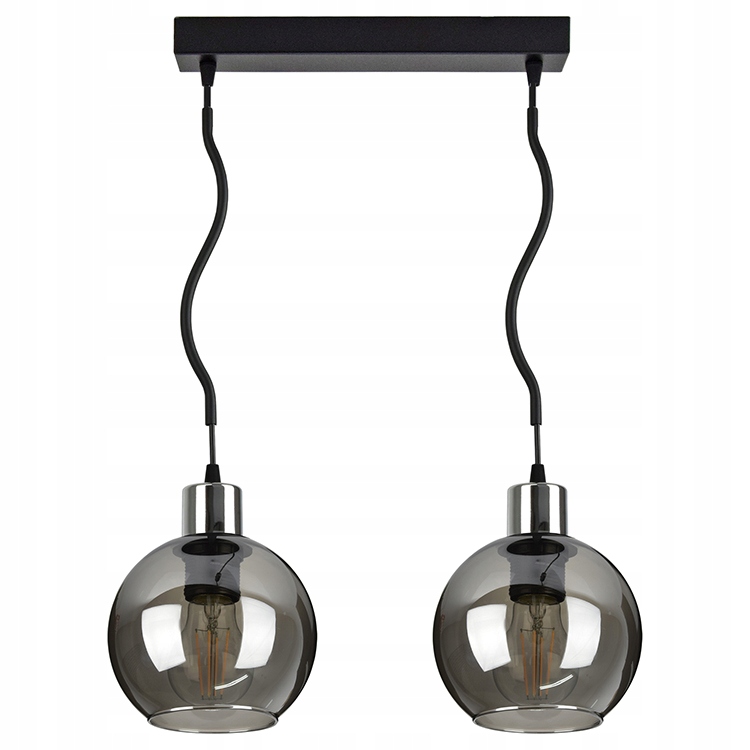 

Szklana Lampa Wisząca Żyrandol Spline Chrom Kula