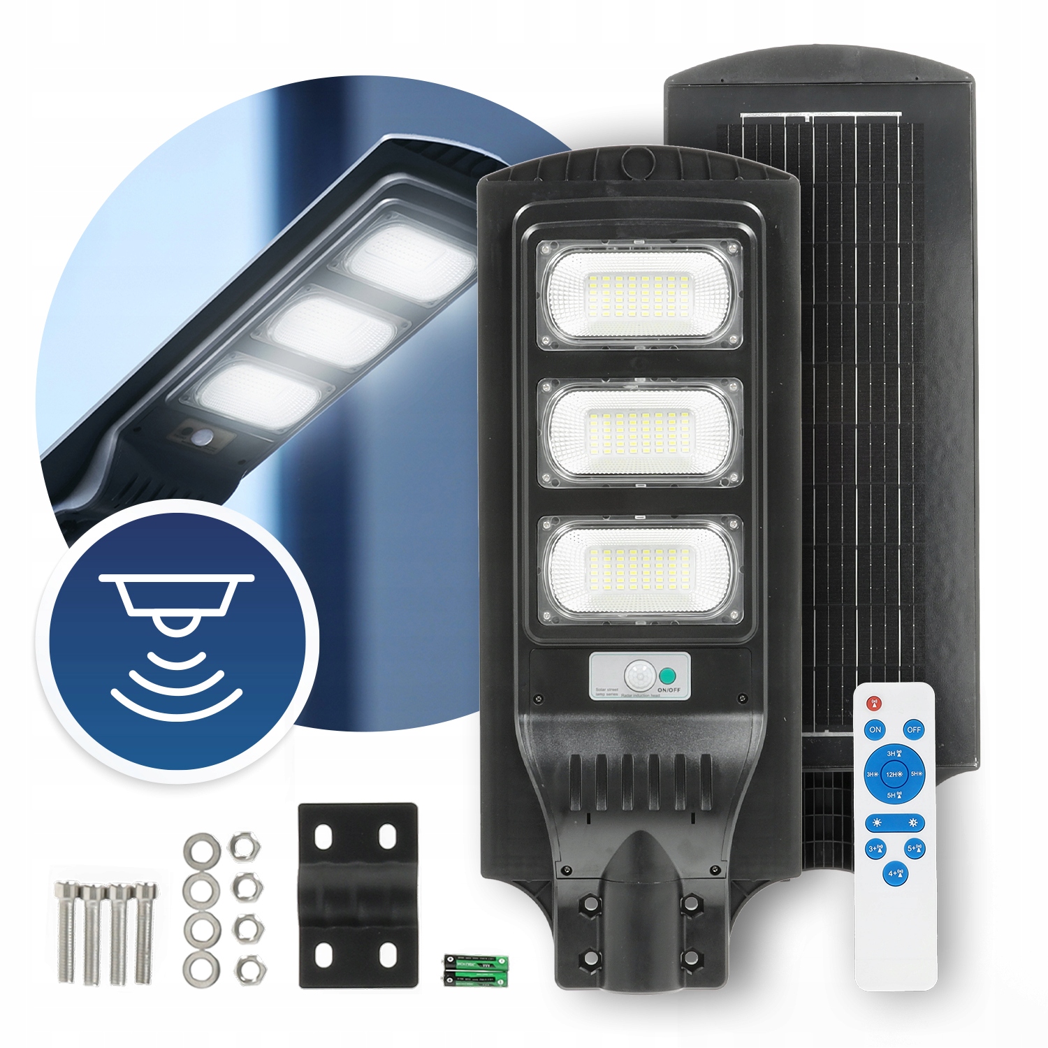 Led Pouliční svítidlo 8W Lampa Solar Barva Studená Bílá Snímač pohybu IP54