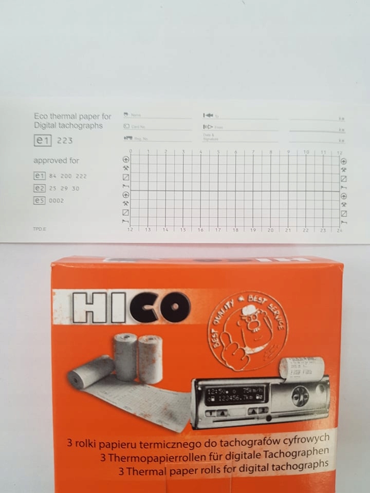 Papier termiczny do tachografu HICO rolka tacho 5szt Marka Hico