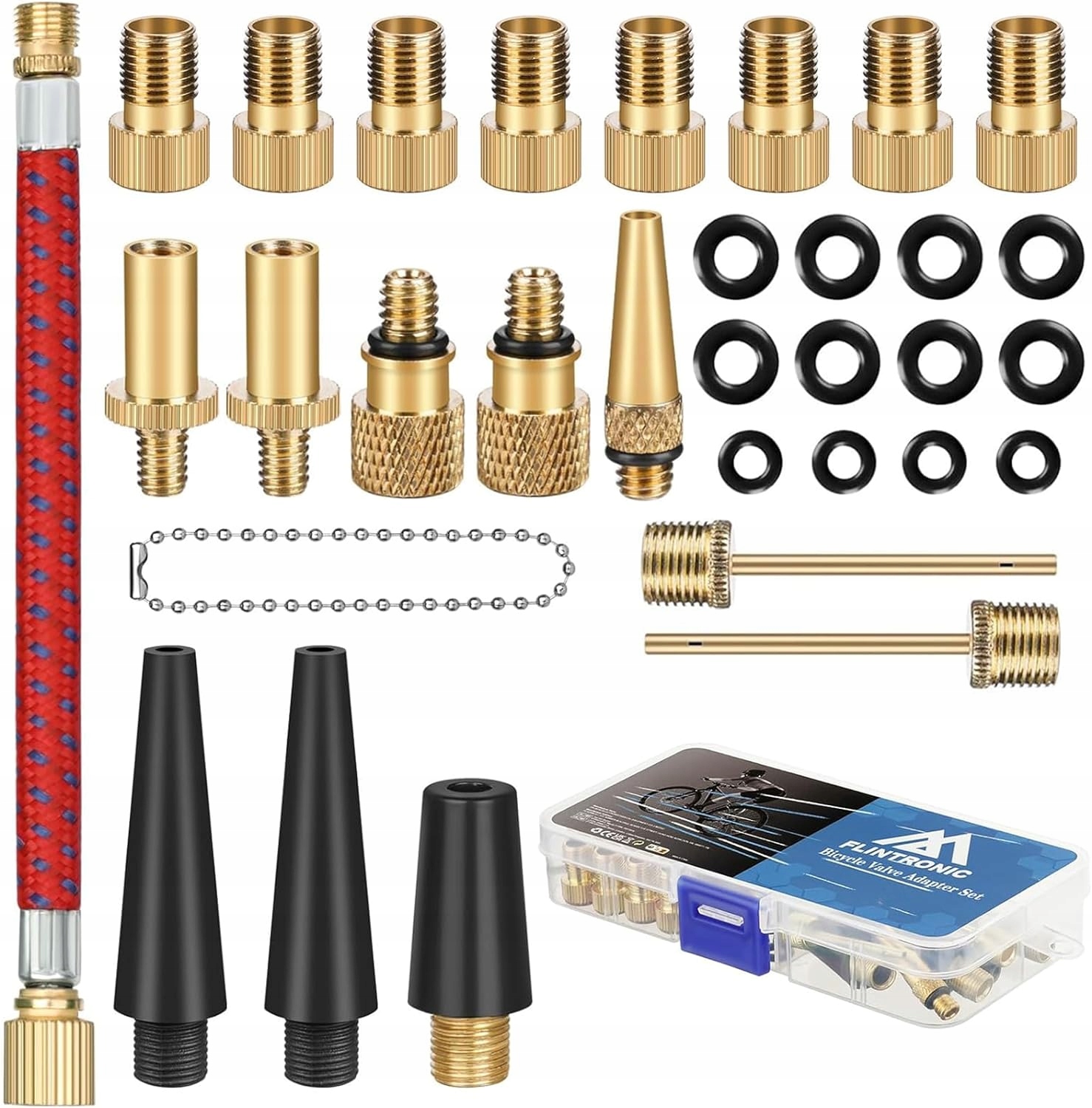 ZESTAW ADAPTERÓW KOŃCÓWEK DO POMPKI POMPOWANIA ROWERU KÓŁ OPON ZAWORY 21SZT