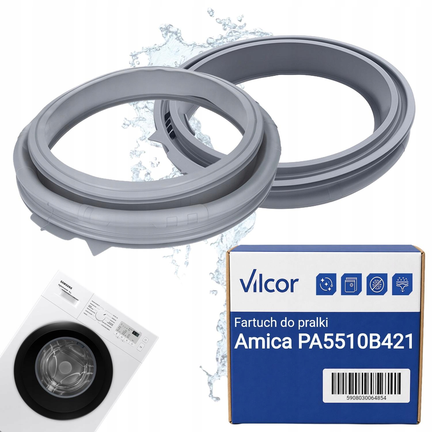 Fartuch Pralki Amica PA5510B421 Szary, Zamiennik, Dopasowany, Funkcjonalna