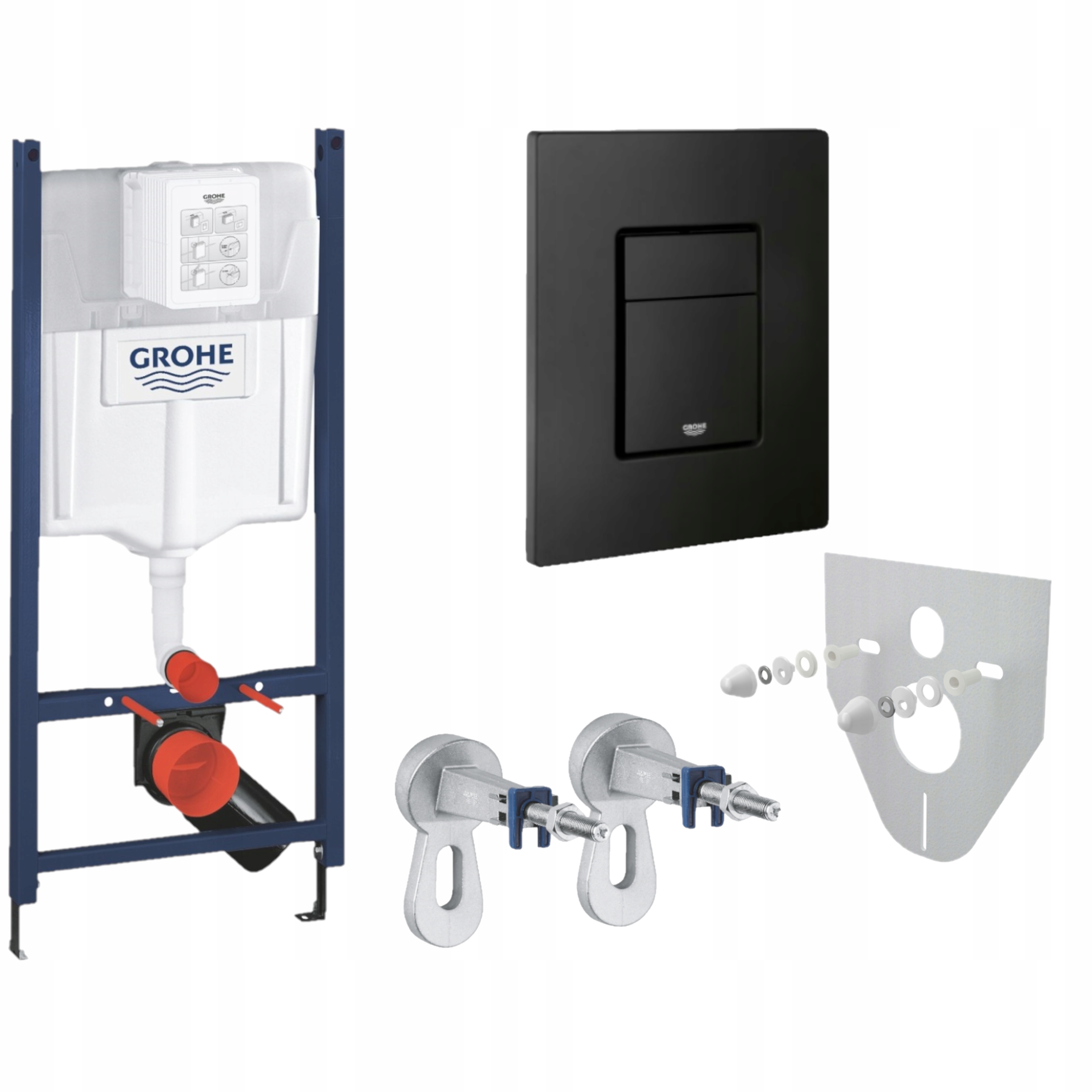 Stelaż podtynkowy Grohe Solido 38811KF0 + Przycisk czarny 38966KF0