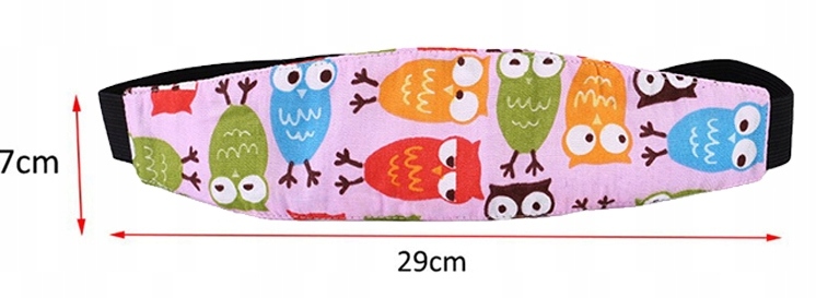 OPASKA PODTRZYMUJĄCA GŁOWĘ DZIECKA W AUCIE PAS DO FOTELIKA Wysokość produktu 7 cm