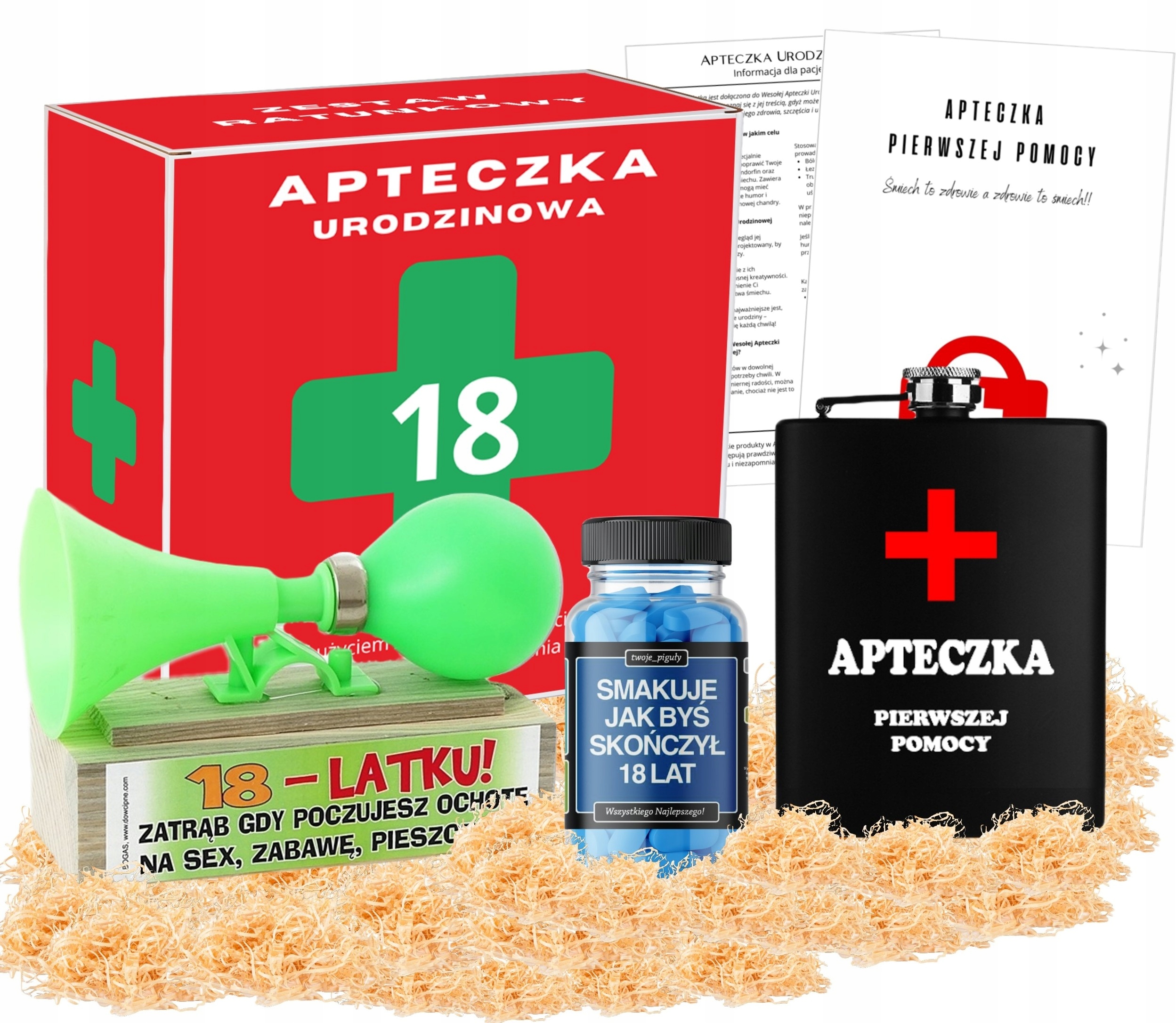 Dárek k 18. narozeninám pro chlapce Vtipný set Narozeninová lékárnička