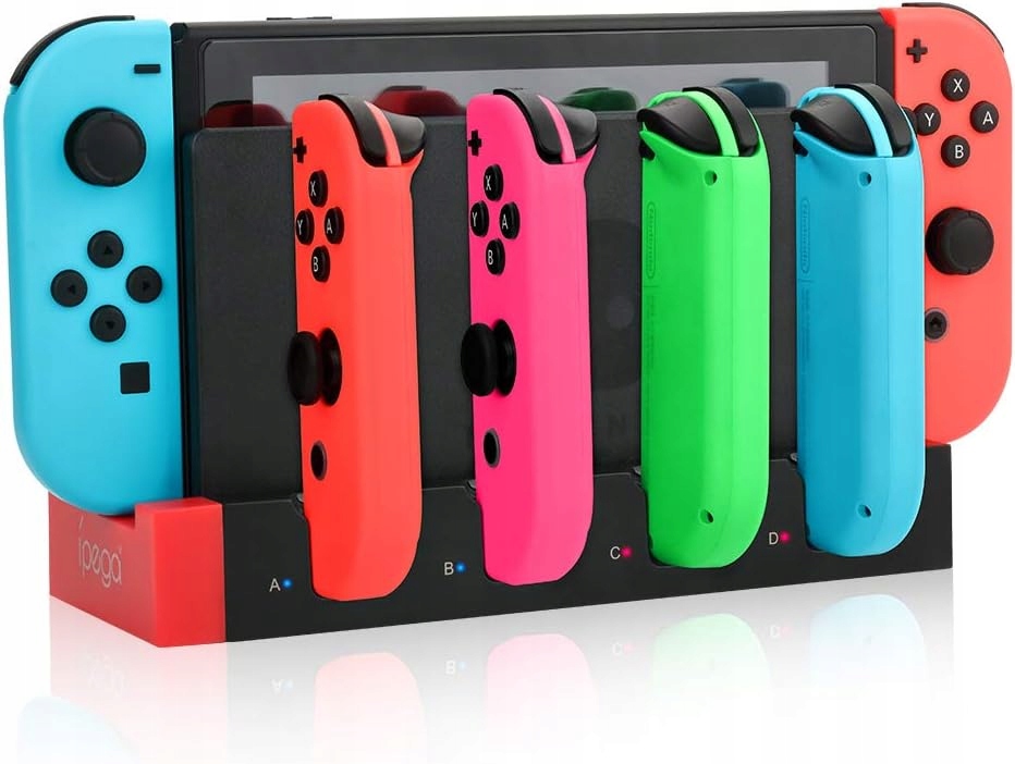Stacja ładująca do 4 Joy-Con Switch/OLED z LED, RunSnail