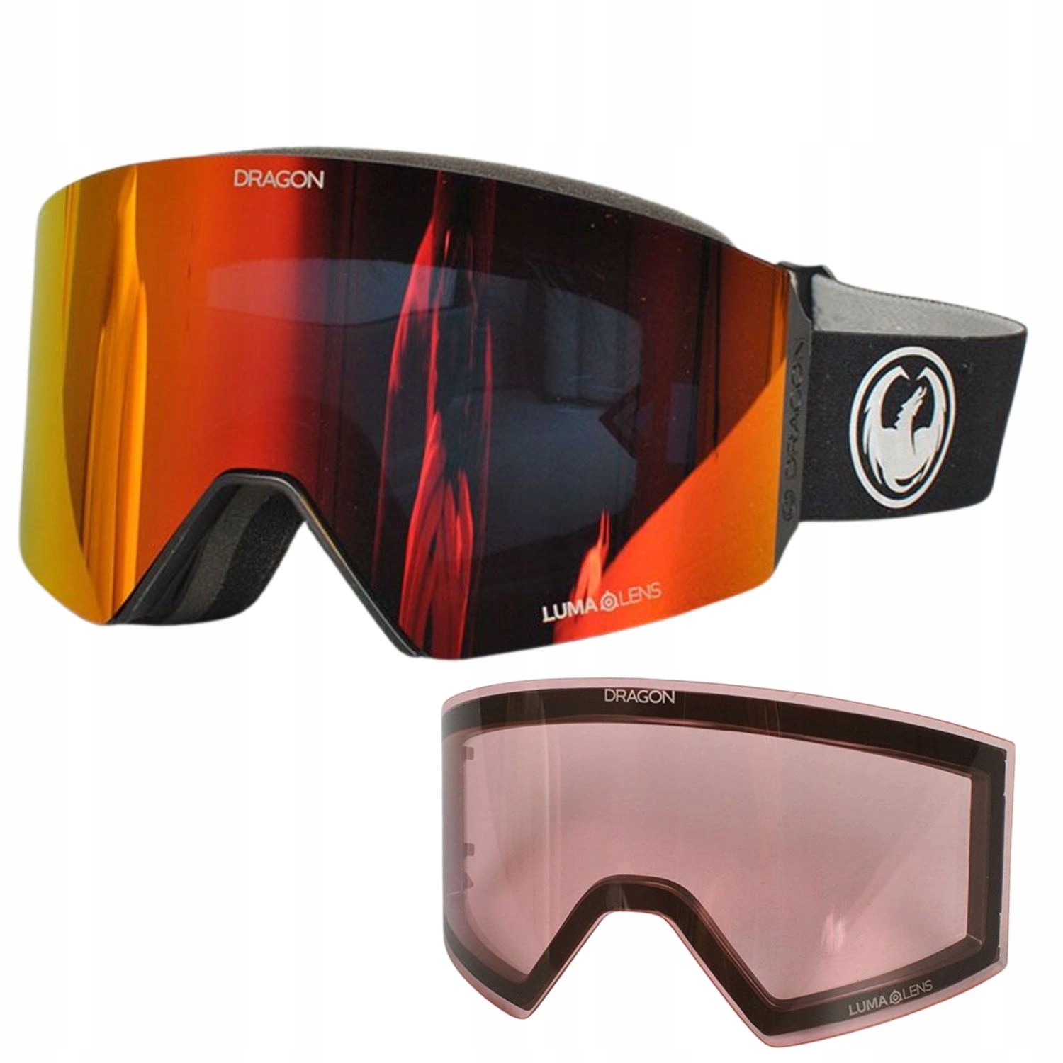 Gogle narciarskie Dragon Rvx Mag Otg Lumalens snowboardowe soczewki S4 S1