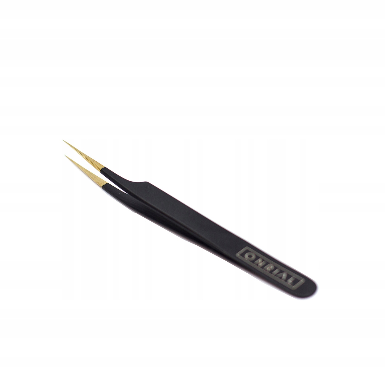 Pęseta prosta PROF (czarny ze złotym)