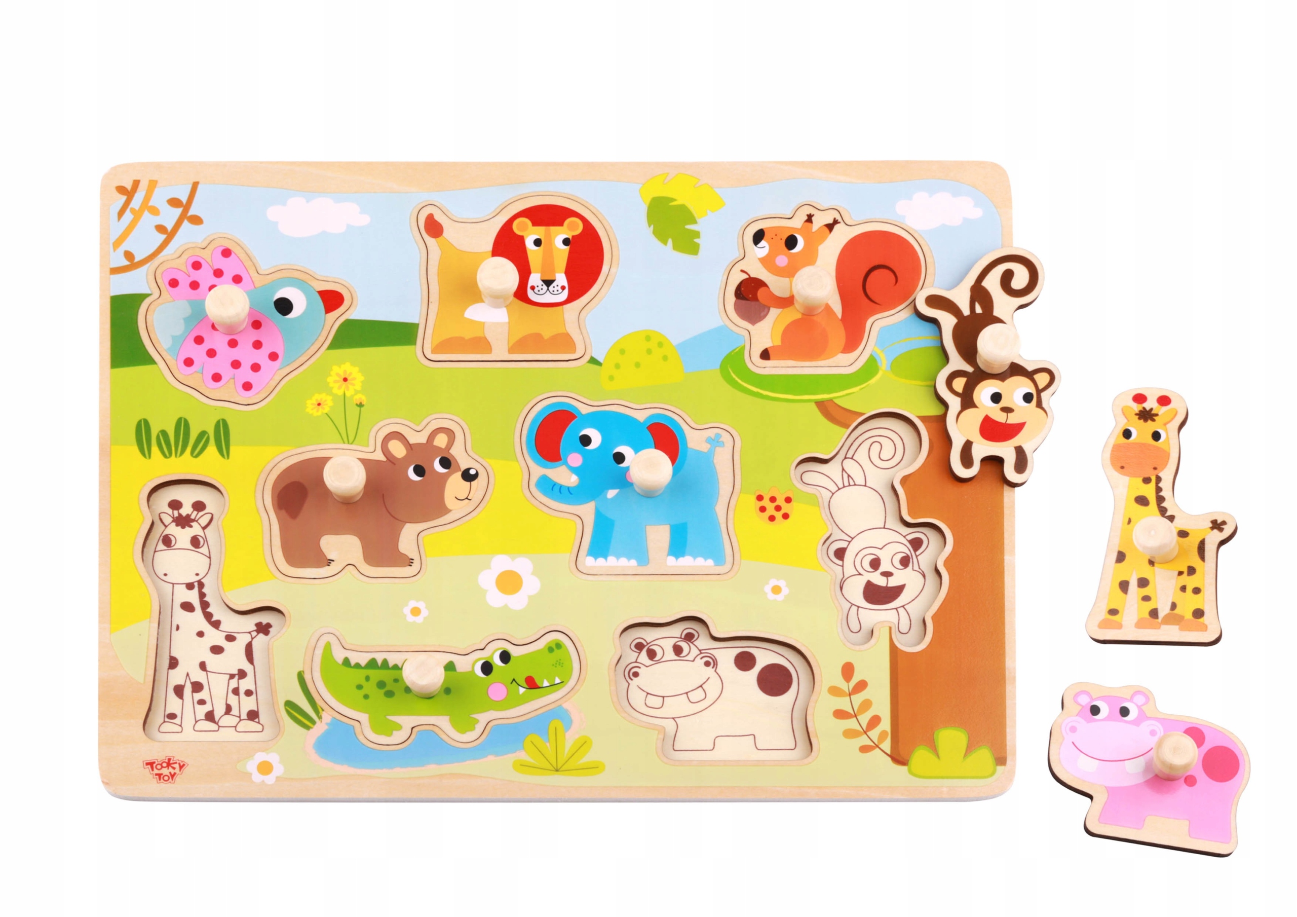 

Tooky Toy Drewniane Puzzle Montessori Zwierzątka