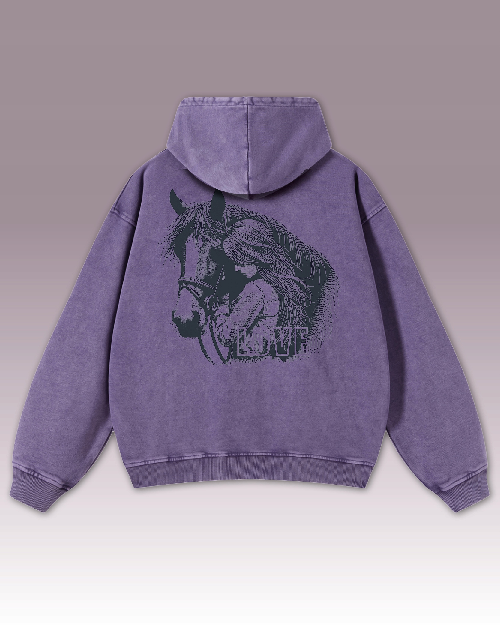 Mikina Love for Horses Love for Horses Nature Passion Care Purple XXL