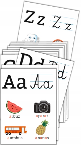 ALFABET LITERY PLANSZE EDUKACYJNE (x24) FOLIOWANE Przedmiot Edukacja wczesnoszkolna