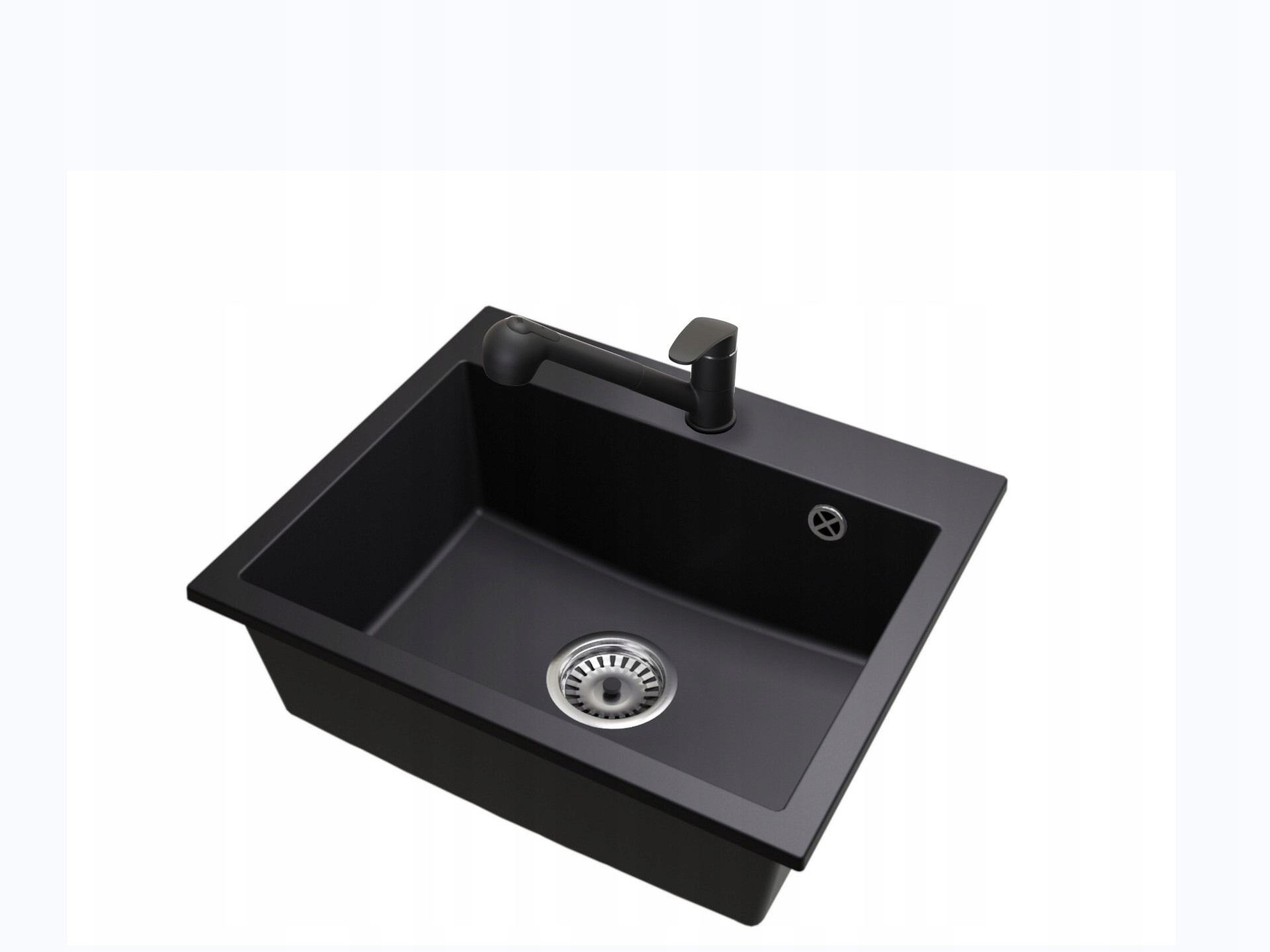 Granitový dřez Jednokomorový Velký Exclusive 55 Sifon chrom Baterie