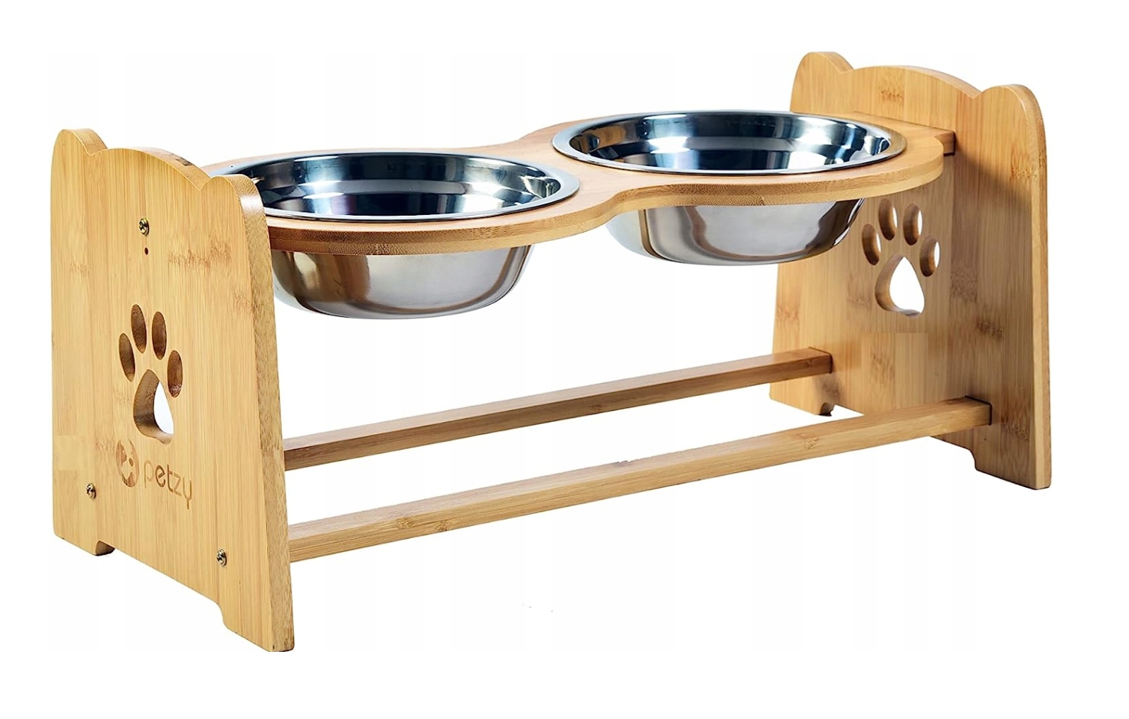 Levně Petzy Miska pro psa a kočku Premium Kovová sada dvou bambusových misek 500 ml