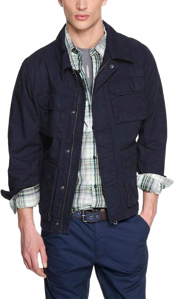 Modrá Klasická Pánská Solverová Bunda S Kapsami, Velikost L Jpb