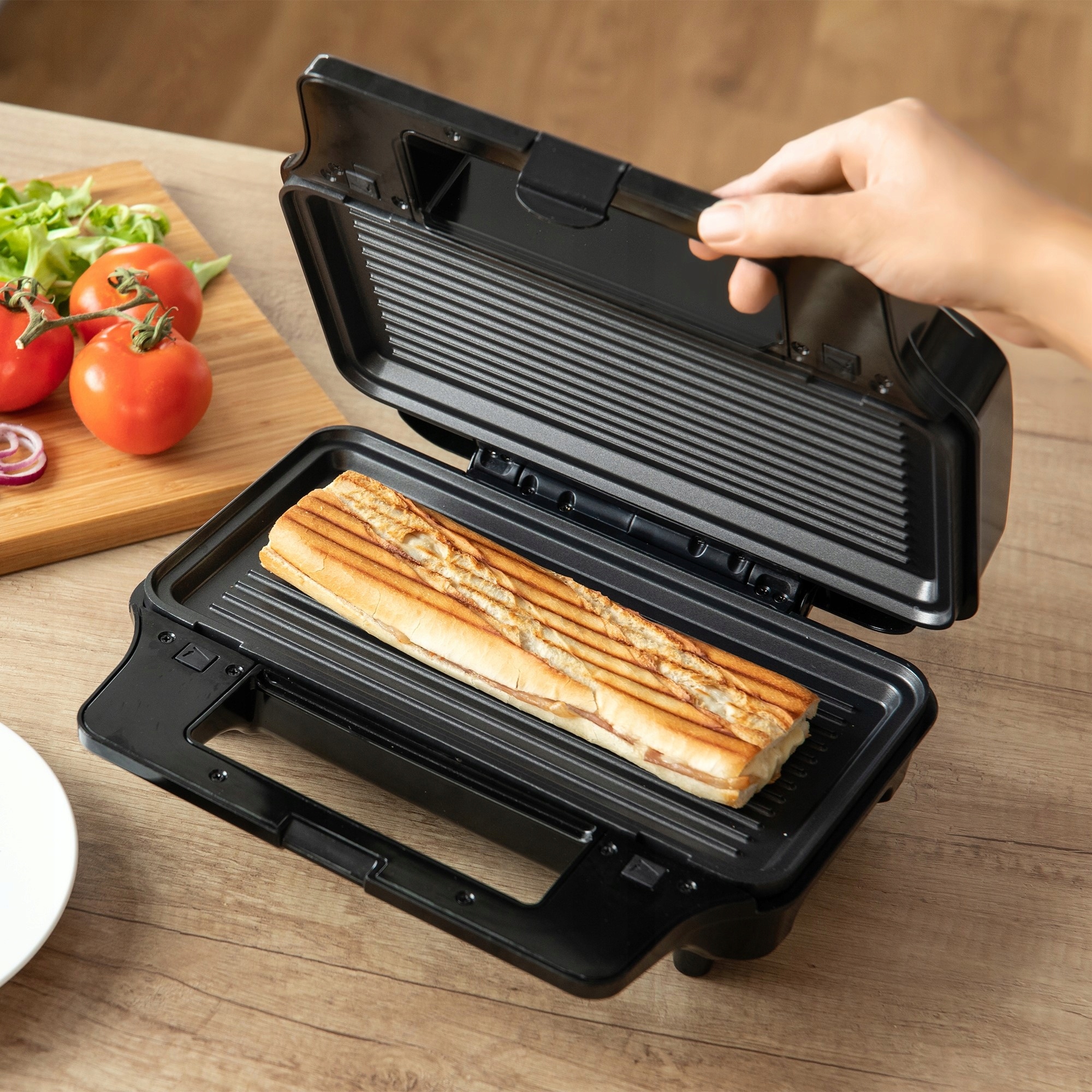 Opiekacz do kanapek grill Sencor 4w1 900 W Czarny Nieprzywierająca powłoka tak