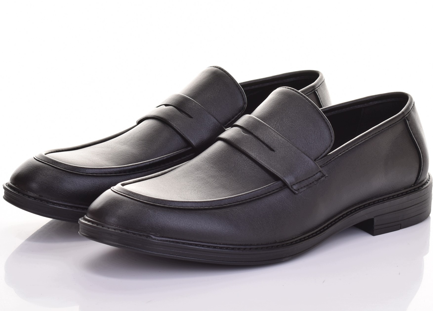 Pánské Mokasíny Klasické Elegantní Nazouvací Polobotky Ekokůže Černé