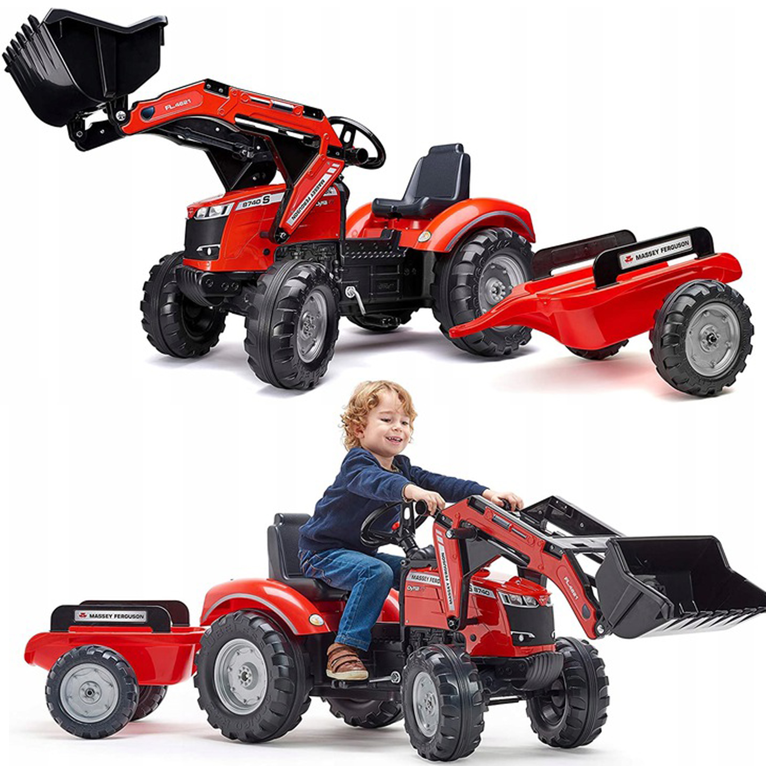 ТРАКТОР MASSEY FERGUSON БОЛЬШОЙ ТРАКТОР +ПРИЦЕП