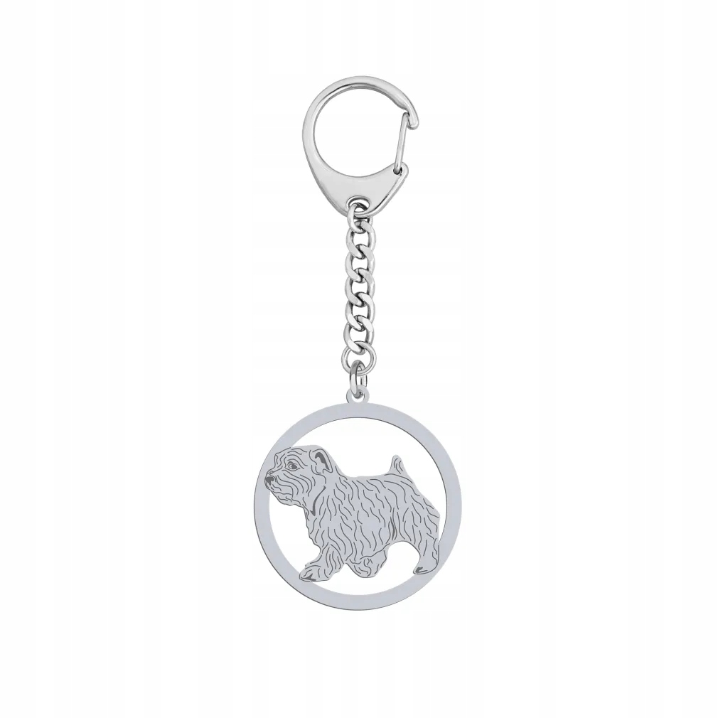 Přívěsek Na Klíče s psem Norfolk Terrier 925 Šperky Dárek Žena Gravírování