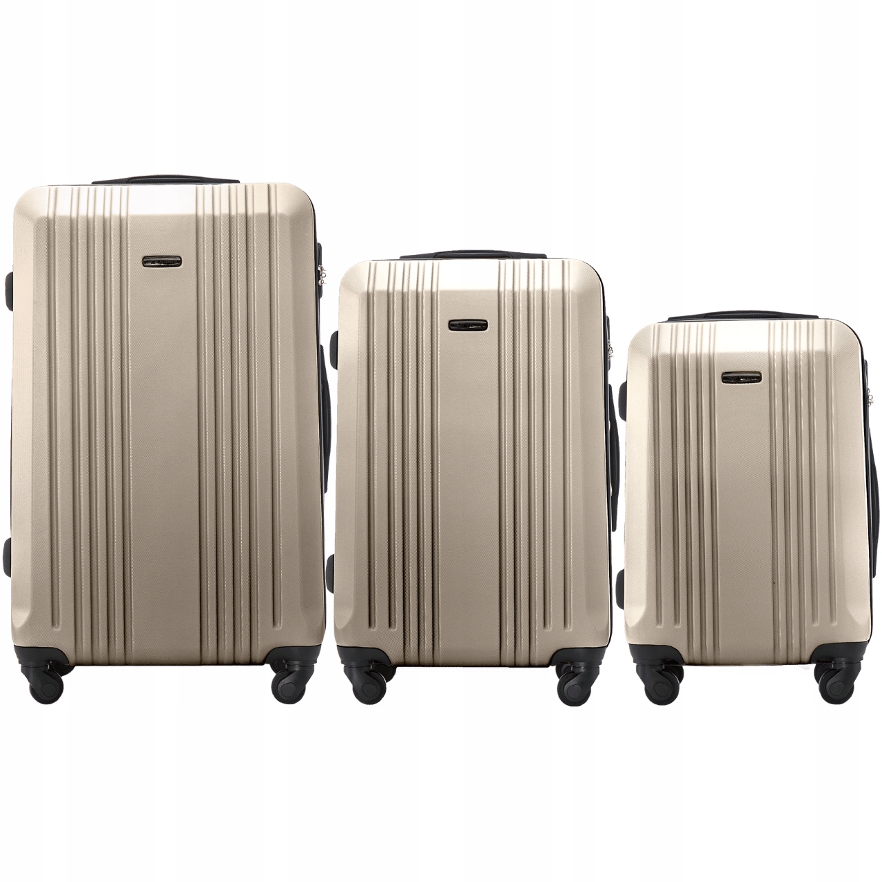 Wings Zestaw 3 Walizek Podróżnych Kestrel S/m/l Abs+ 4 Kółka Szampan