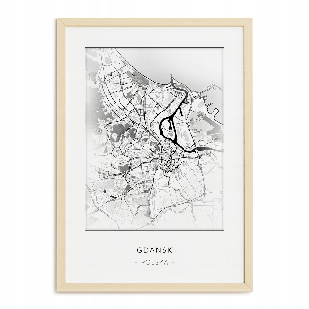 

Plakat Nowoczesny A3 Mapa Gdańska Gdańsk Miasto