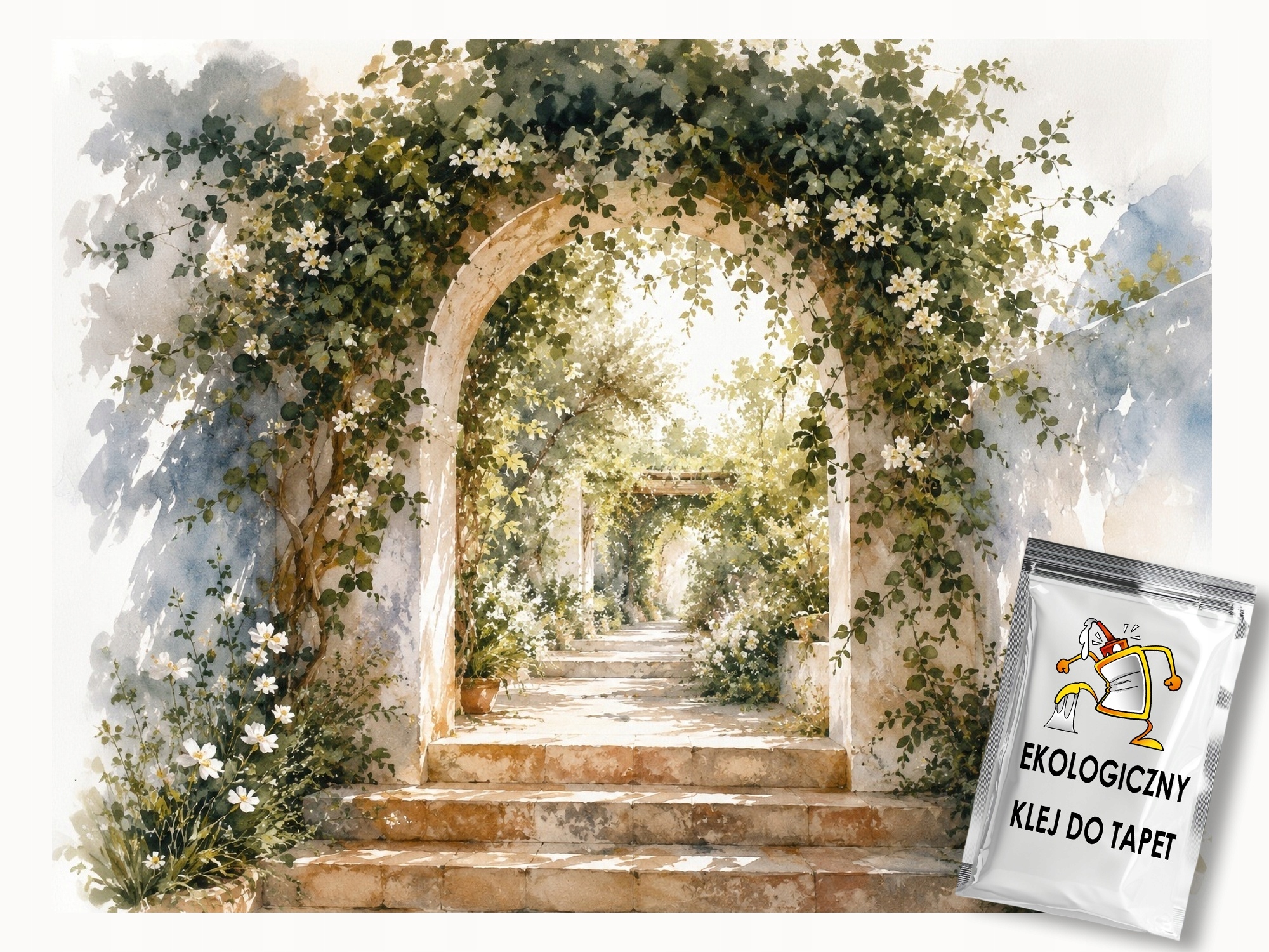 Fototapeta Flizelina Iluze Brána Vchod Zahrada Květiny Oblouk 400x250 155g