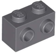 LEGO 1X2 C. SZÜRKE, 11211-AS KIVEZETÉSEKKEL - 2DB