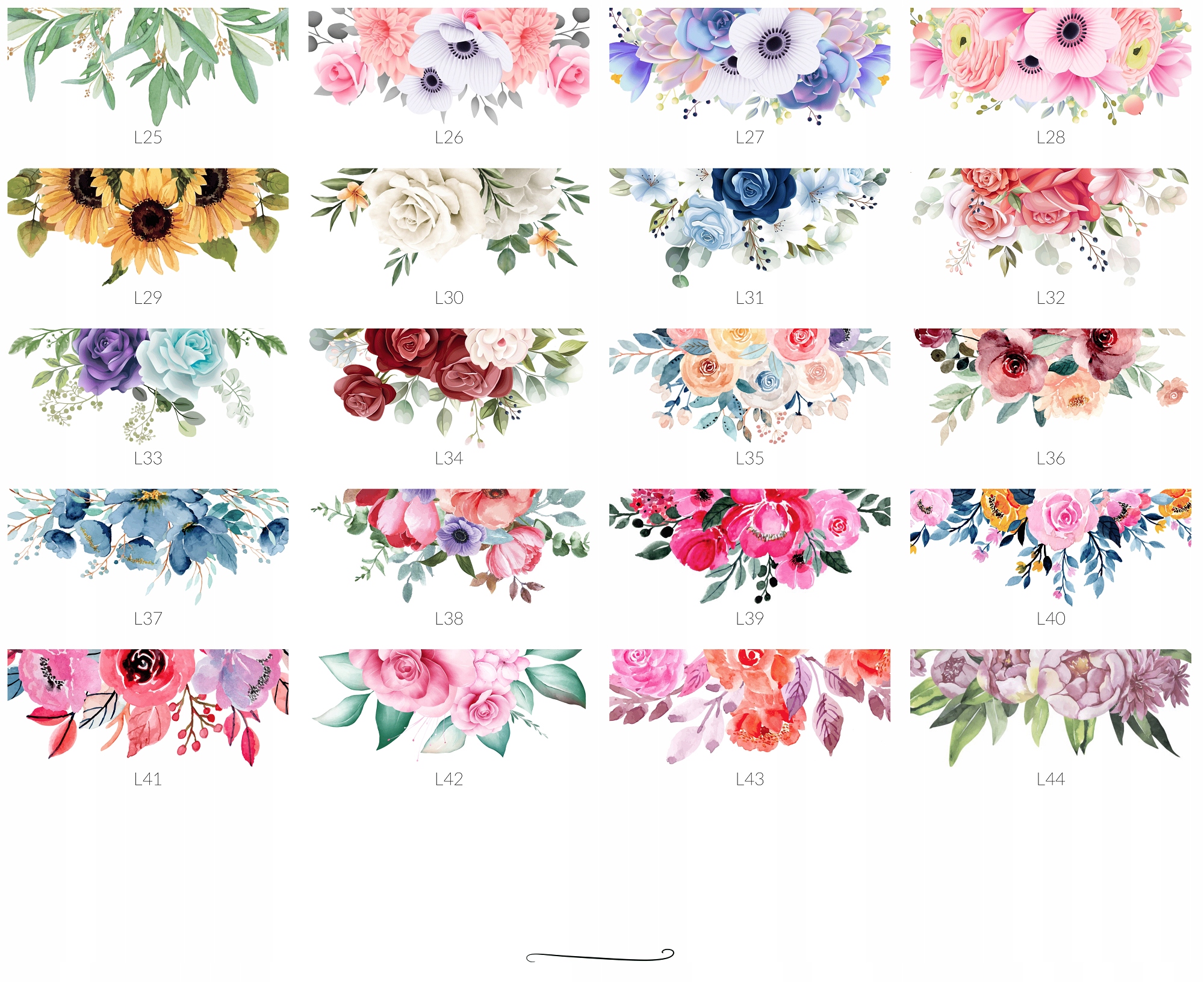 lilly | MENU KARTA DAŃ WESELE CHRZEST ROCZNICA Kształt inny