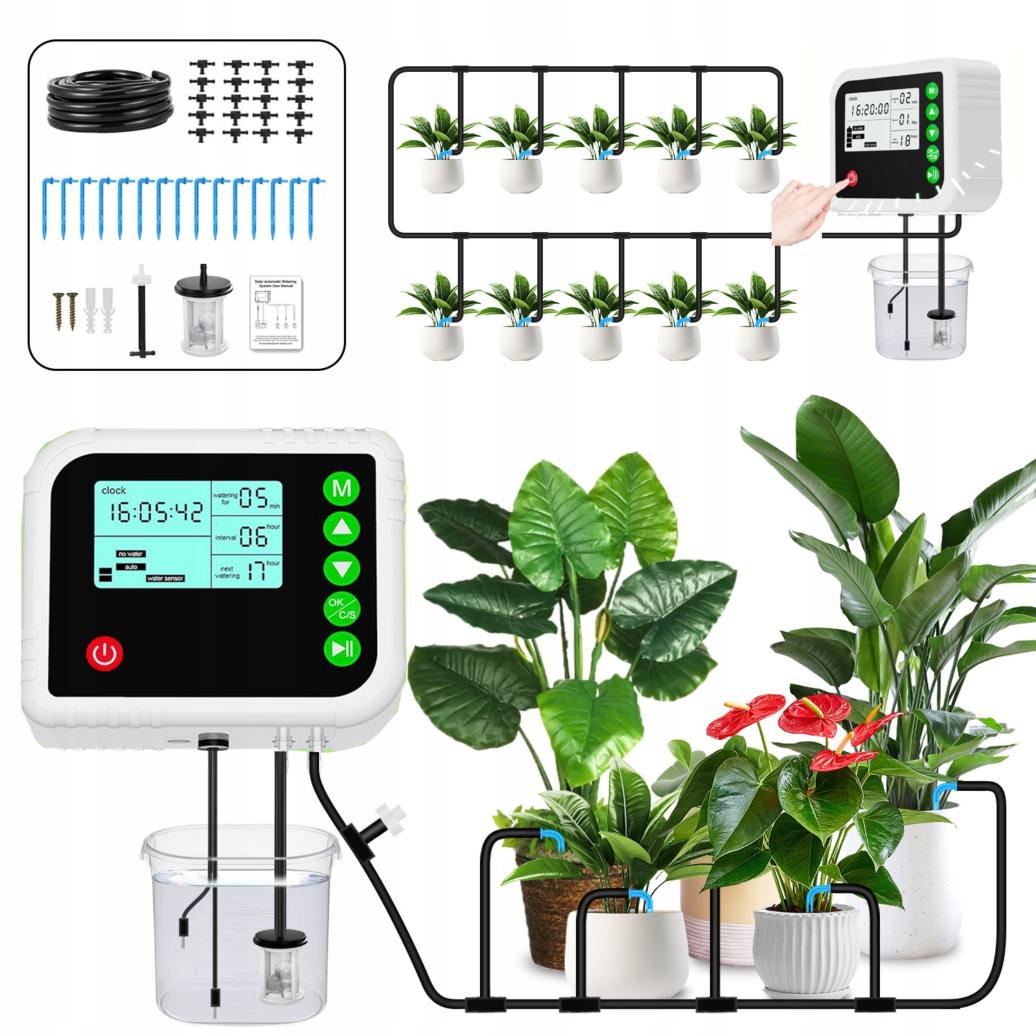 Automatický Zavlažovací Systém Pro Rostliny, 880 Režimů Zavlažování, Pro 15 Květináčů